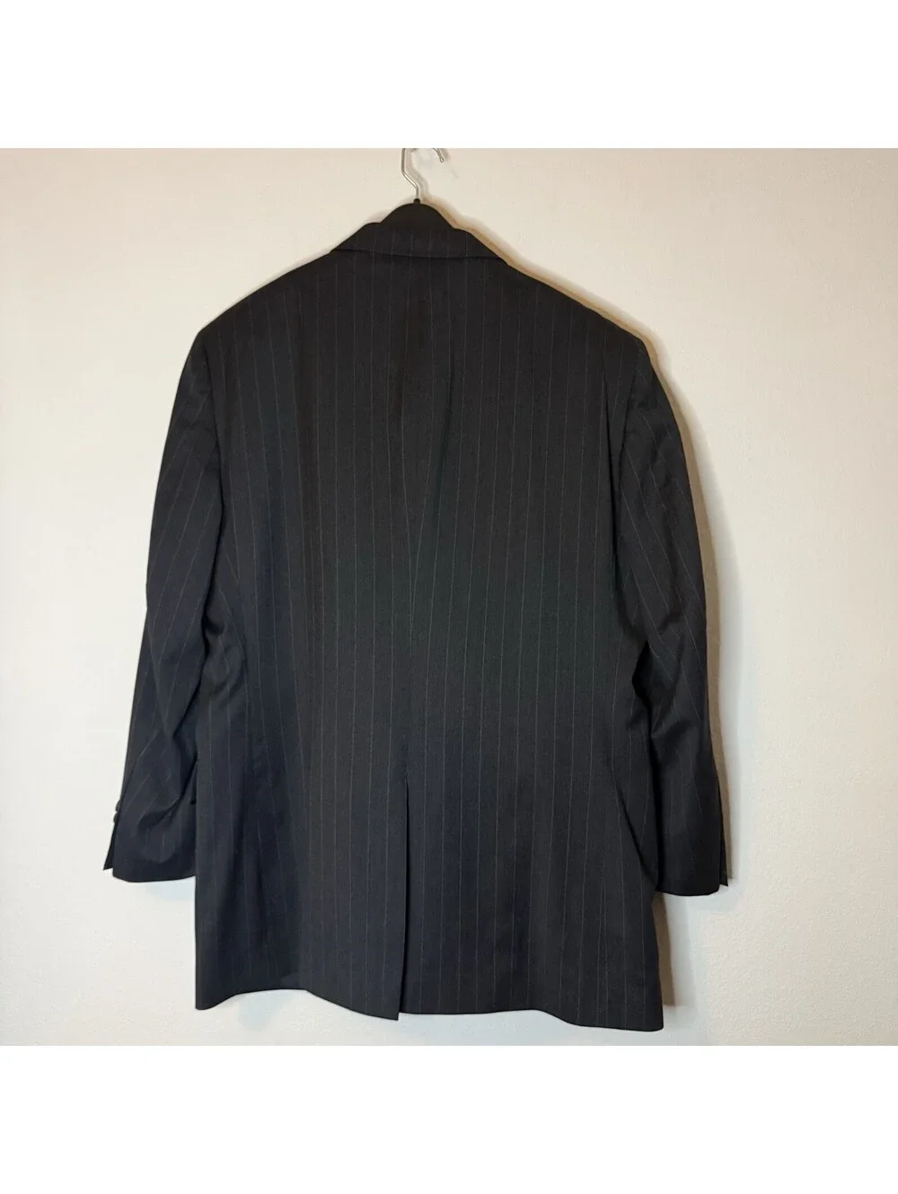 Jos A Bank Signature Suit 48L Pants 40x31 Charcoal Pinstripe 100% Wool
